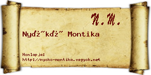 Nyókó Montika névjegykártya